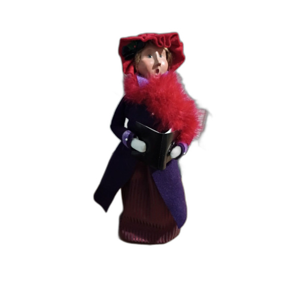 The Carolers 2004 Byers Choice Lady Singer with Feather Boa - Picture 1 of 6